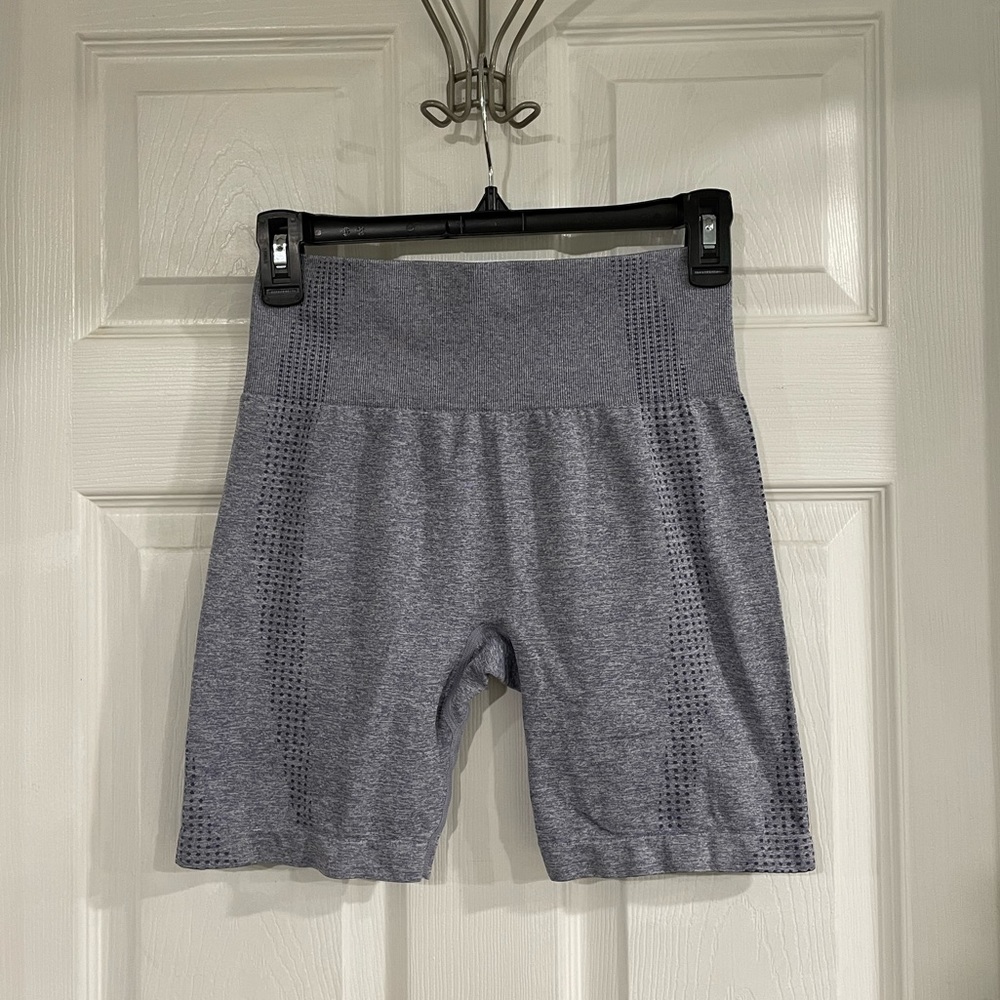 Gray seamless workout shorts